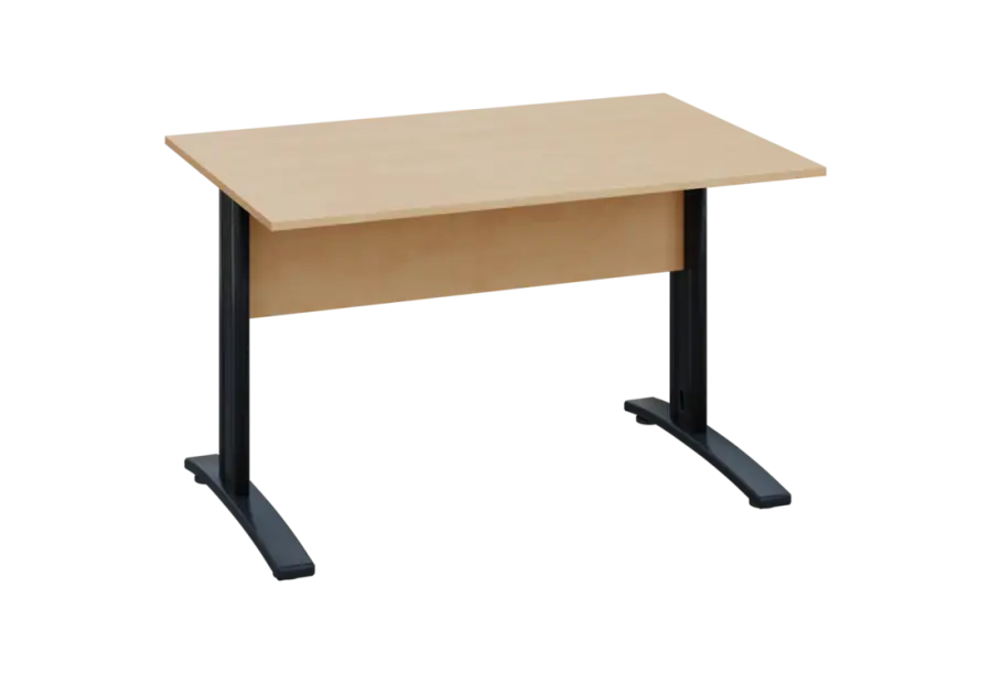 EPK 18 - 12 stůl kancelářský, kovová podnož černá, deska 18 mm, široký 1200 mm, bříza irská